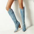 Denim Western Boots