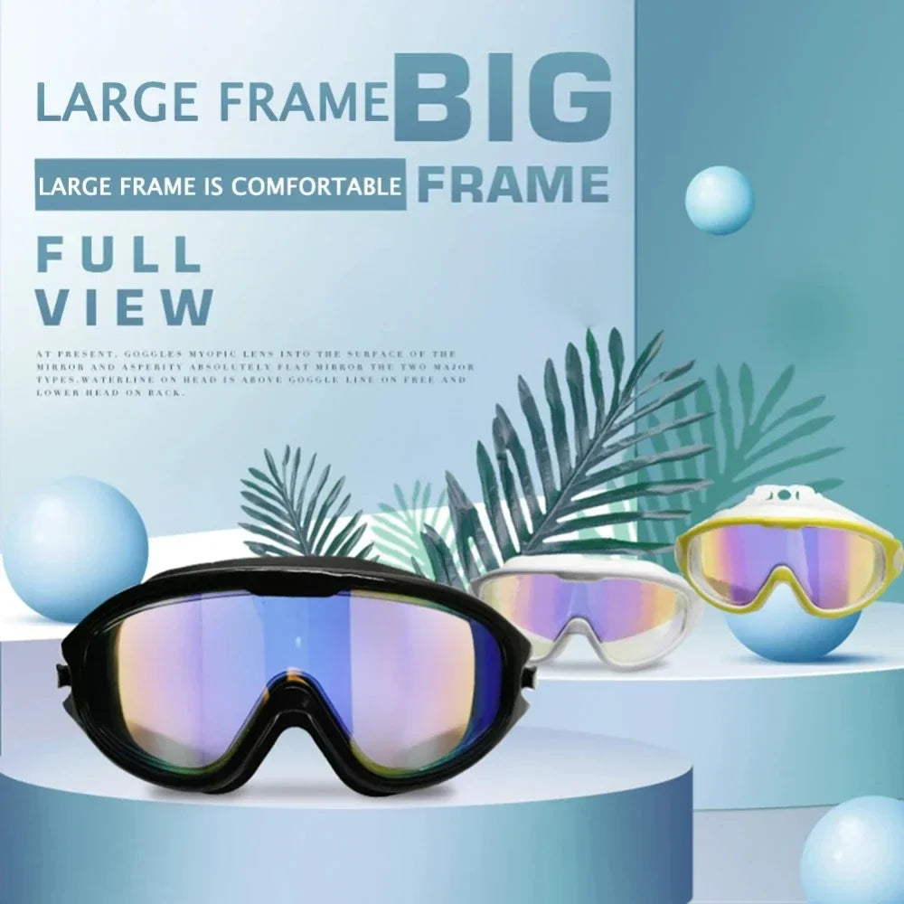 Adult Electroplated Large Frame Swimming Goggles