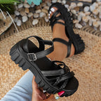 Women Zip Platform Gladiator Sandals