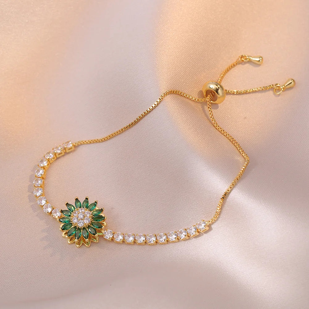 Double-Layer Sunflower Necklace Set