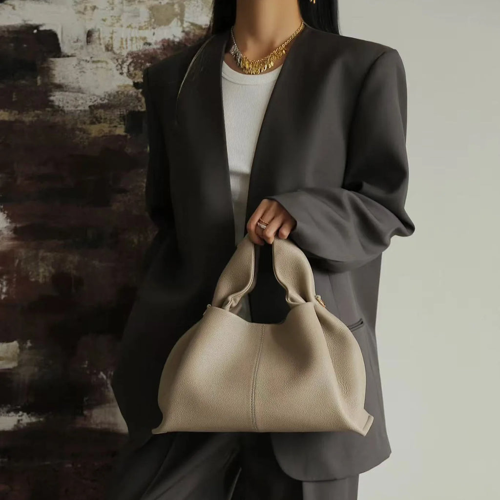 Pleated Leather Crossbody Bag