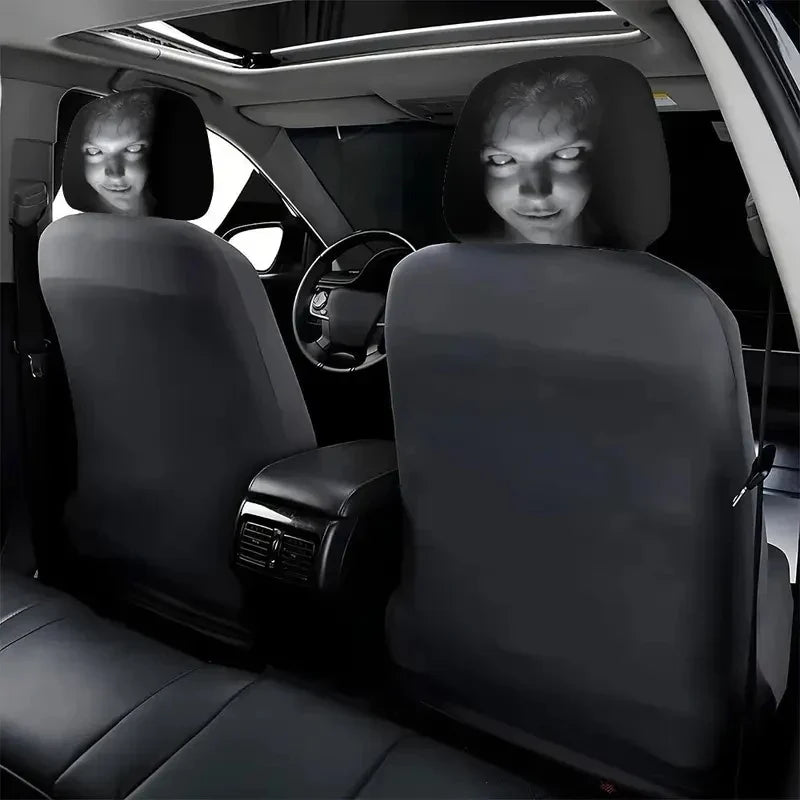 Scary Face Car Headrest Cover