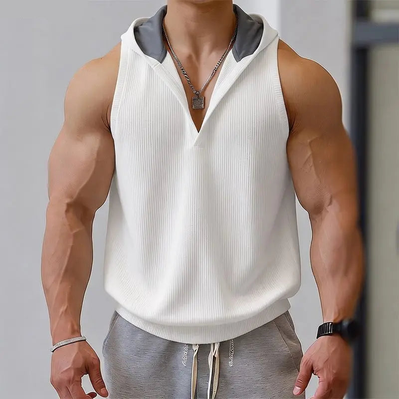 INCERUN Patchwork Hooded Vest