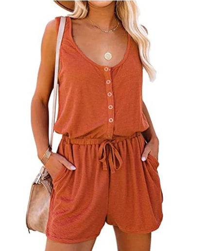 Waist Tie Summer Jumpsuit