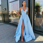Satin Halter Ball Gown