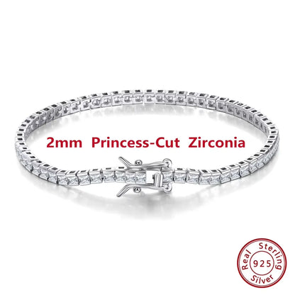 Sterling Silver Tennis Chain Bracelet