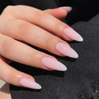 French Tip Fake Nails Almond