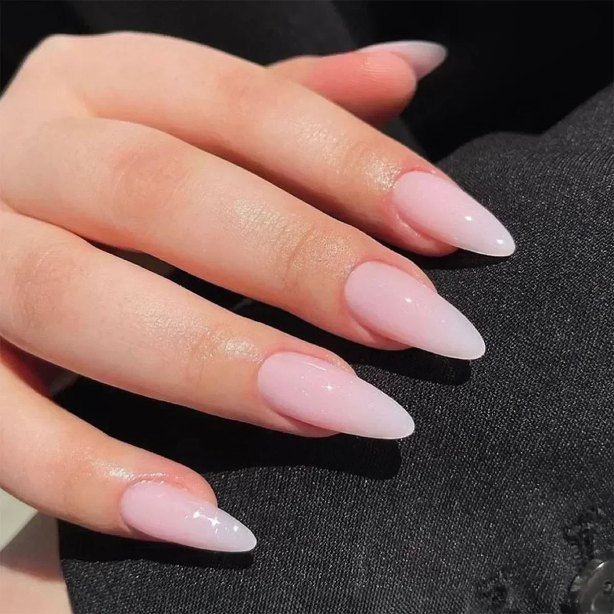 French Tip Fake Nails Almond