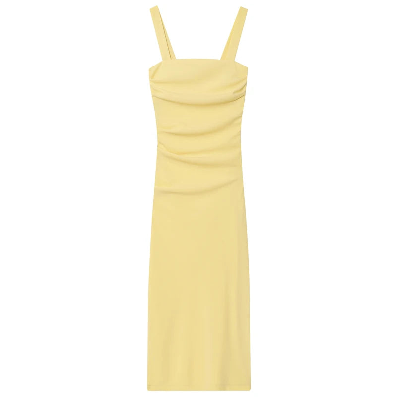 Ruffled Backless Slip Dress