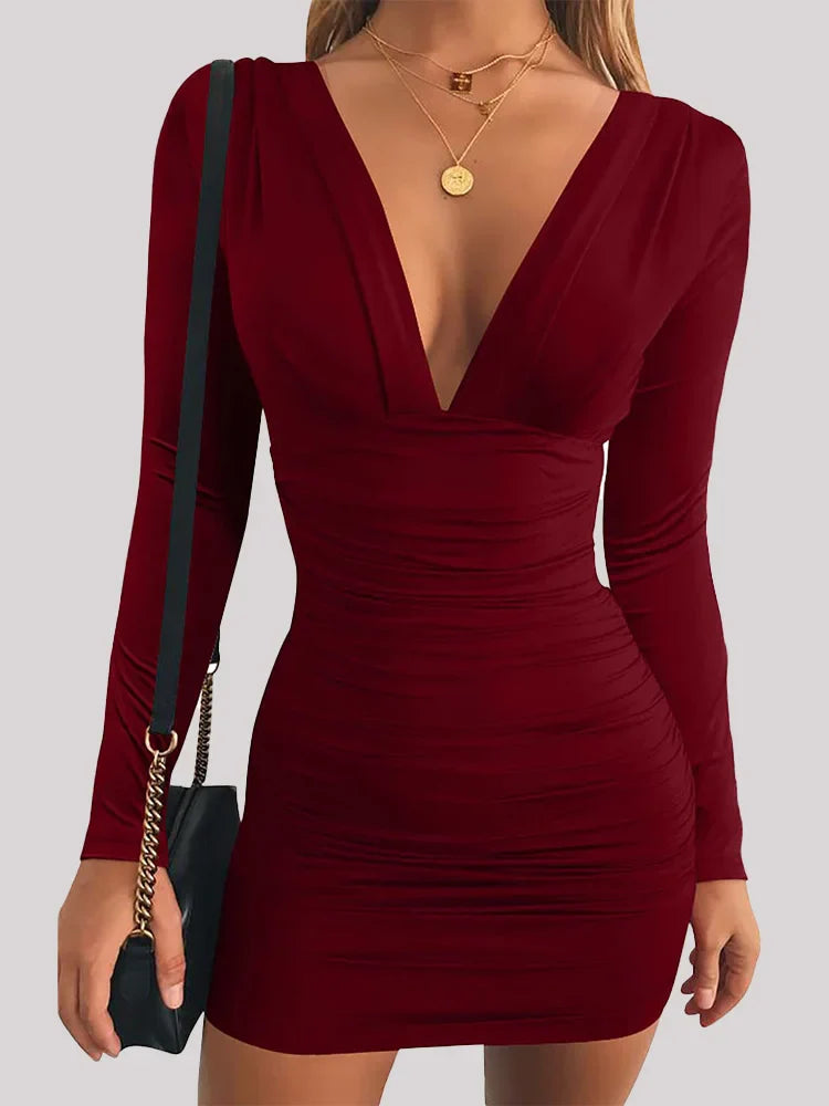 Elegant Deep V Dress