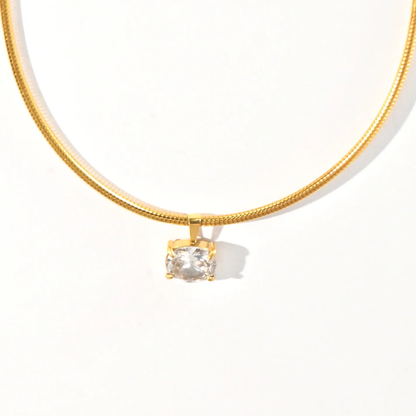 Zircon Geometric Pendant Necklace