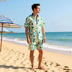 Cotton Floral Shirt Shorts Set