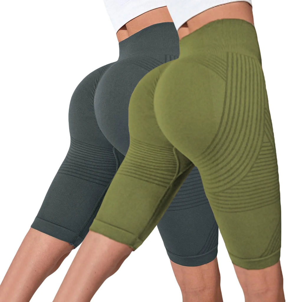Seamless Hip-Lifting Yoga Shorts 2-Pack