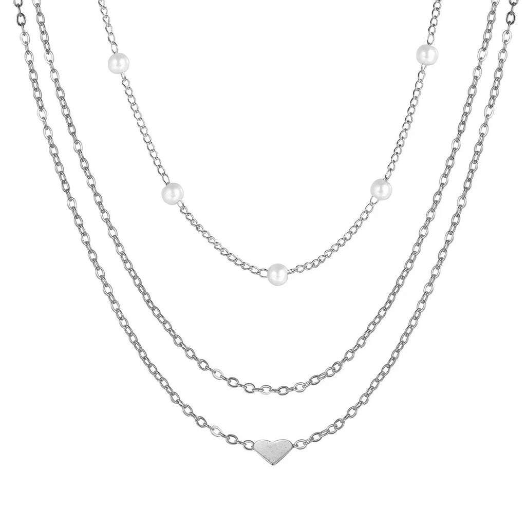 Pearl Heart Choker Necklace
