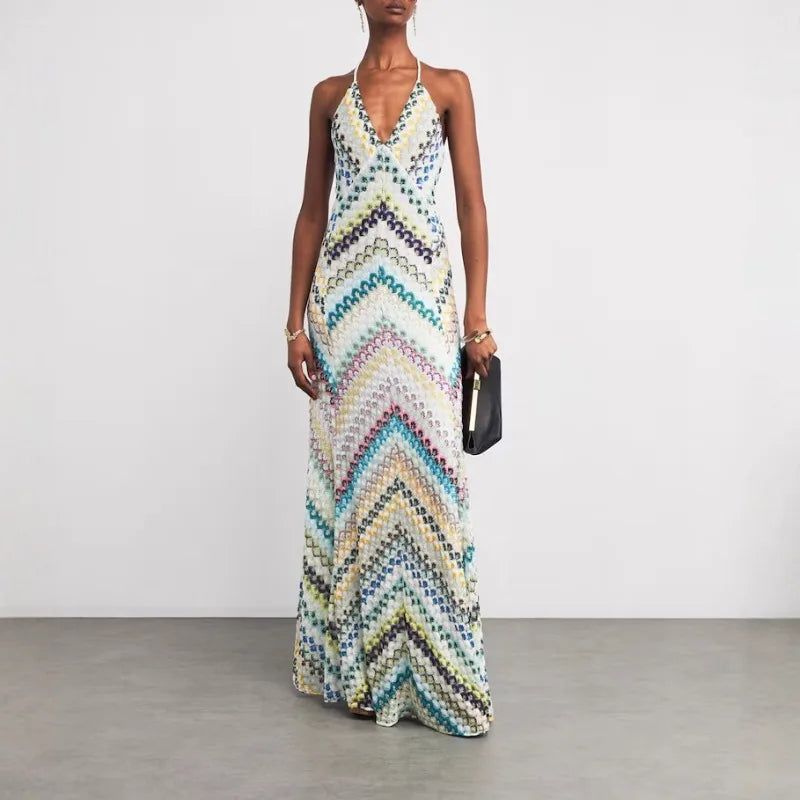 Boho Floral V-Neck Maxi Dress