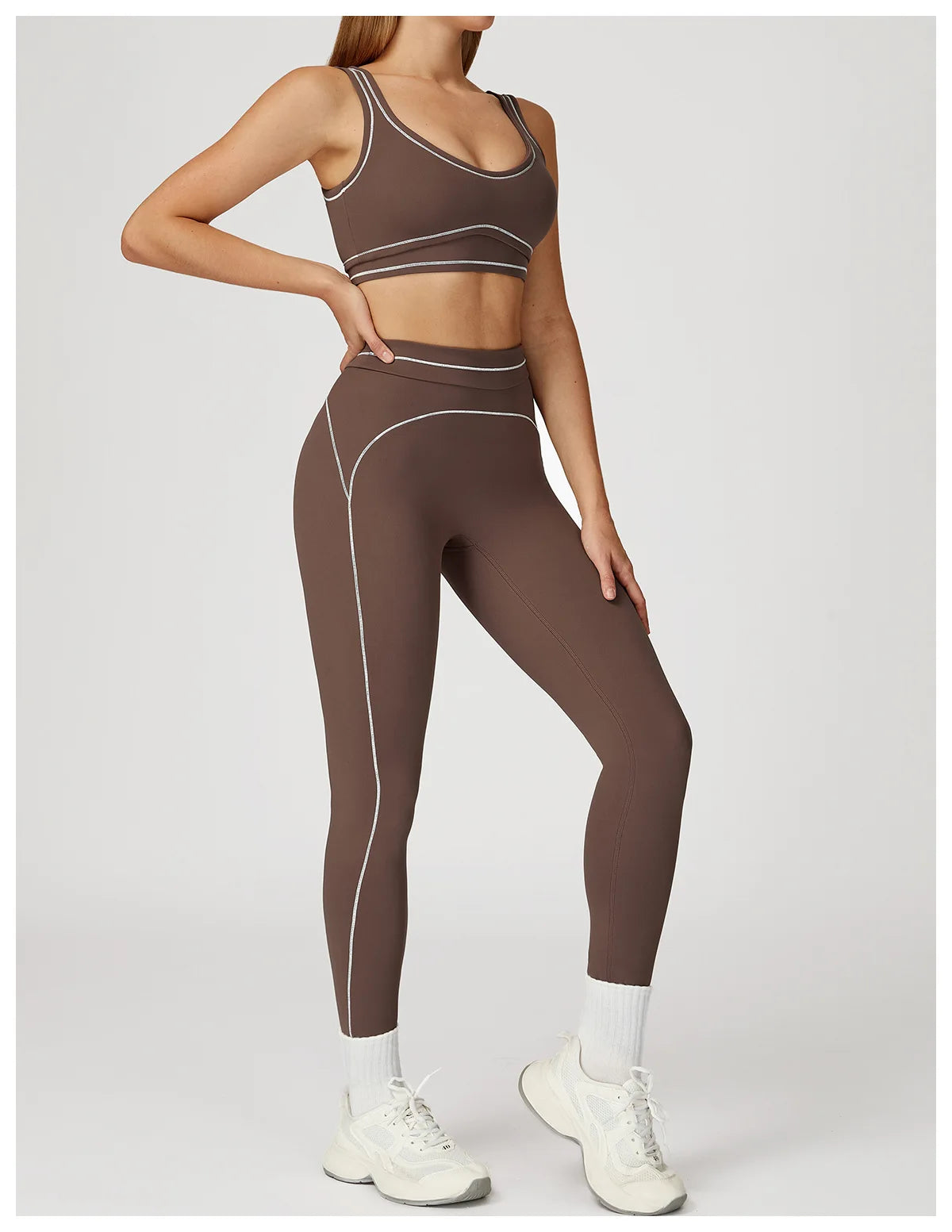 Knit Construction Sleeveless True-To-Size Fit Two-Piece Yoga Set