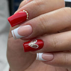 Mid-length French False Nails Leopard