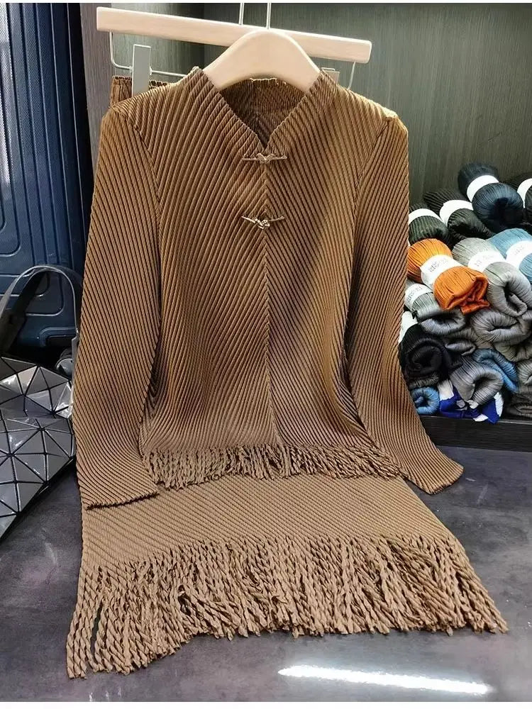 Spring Vintage Pleated Set