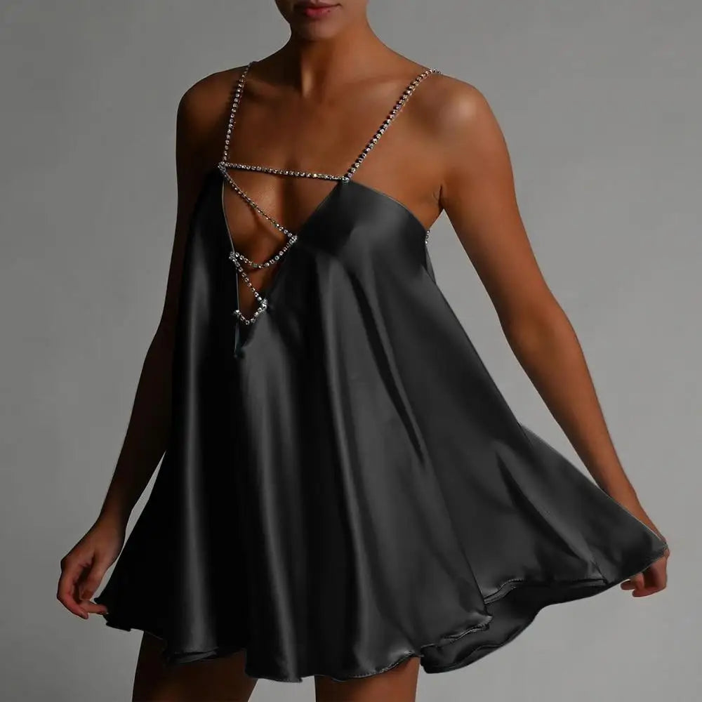 Mini Casual Chain Suspender Dress