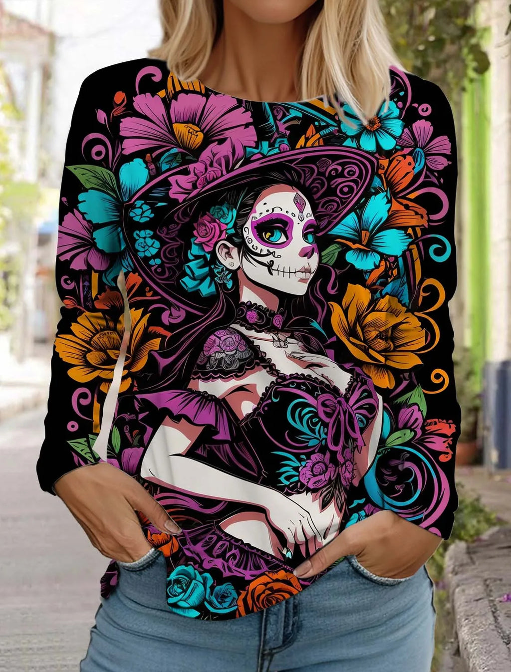 Sugar Skull Long Sleeve Shirt