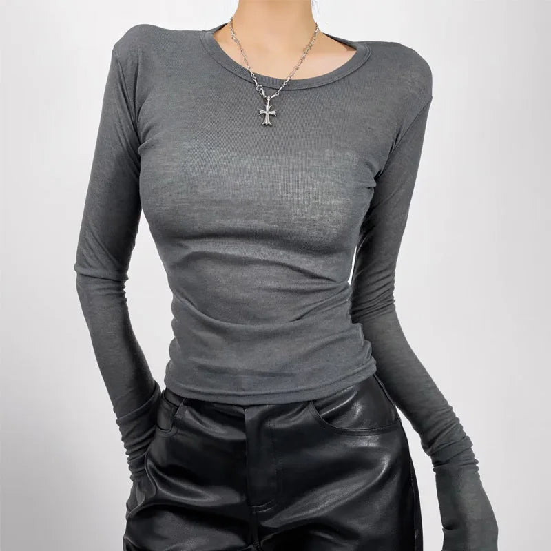 Broadcloth Solid Crew Neck True-To-Size Fit Top