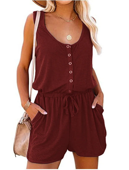 Waist Tie Summer Jumpsuit