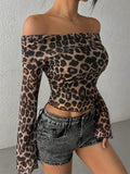 Leopard Off-Shoulder Top