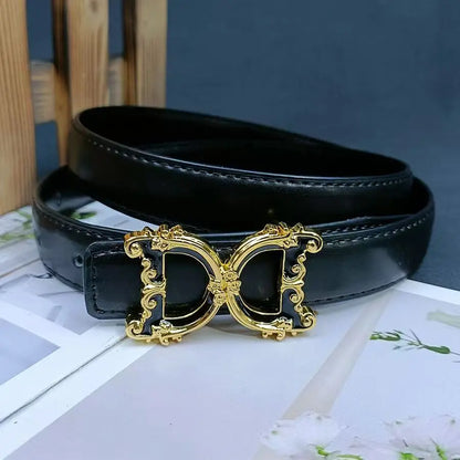 Thin leather fashion belt