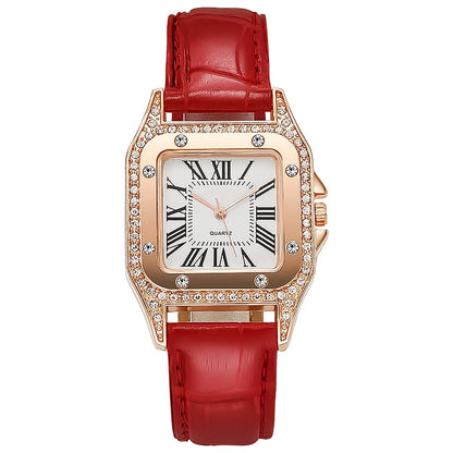 Elegant Women Leather Watch Set