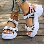 Women Patchwork Wedge Sandals