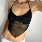 Lace-Up Summer Midriff Top
