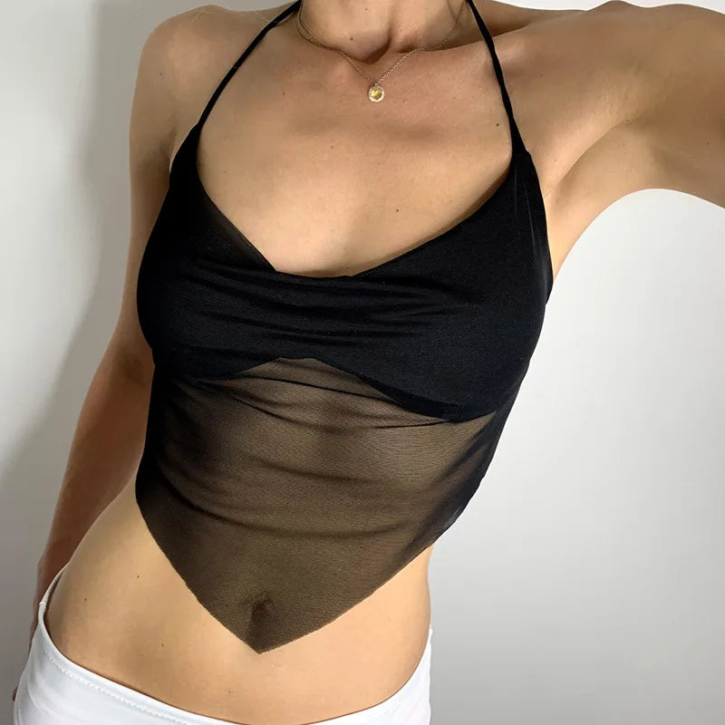 Lace-Up Summer Midriff Top