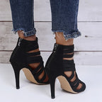 Zipper Gladiator High Heel Sandals