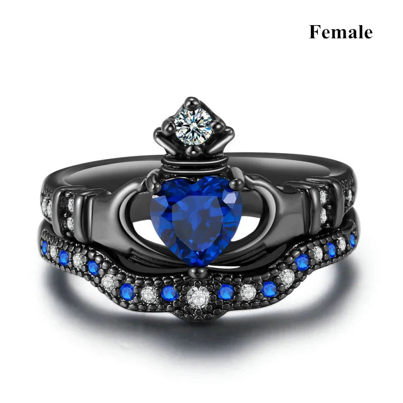 Romantic couple ring set