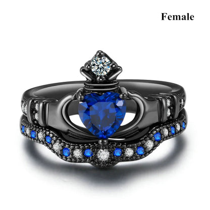 Romantic couple ring set