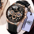 POEDAGAR Military Chronograph Silicone Watch