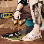Patchwork Fabric Beach Flip-Flops