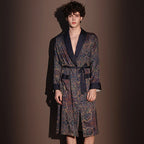 Satin Robe Sleepwear Print Bathrobe