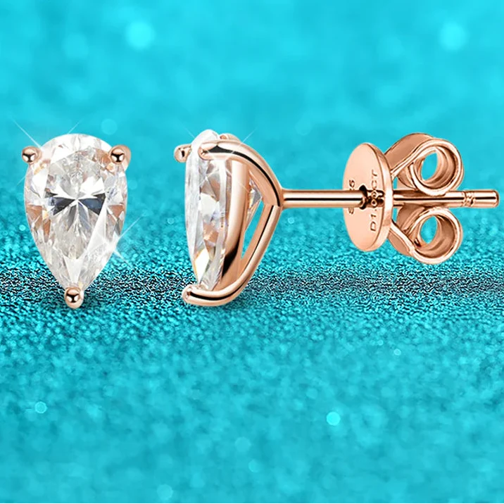Pear Cut Moissanite Earrings