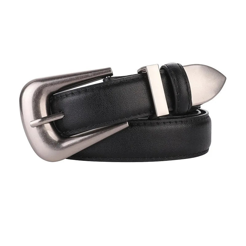 Burgundy Leather Belt with Gold Buckle