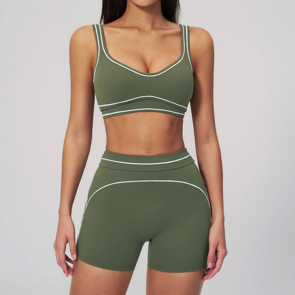 Knit Construction Sleeveless True-To-Size Fit Two-Piece Yoga Set