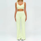 Knit Construction Sleeveless True-To-Size Fit Two-Piece Yoga Set