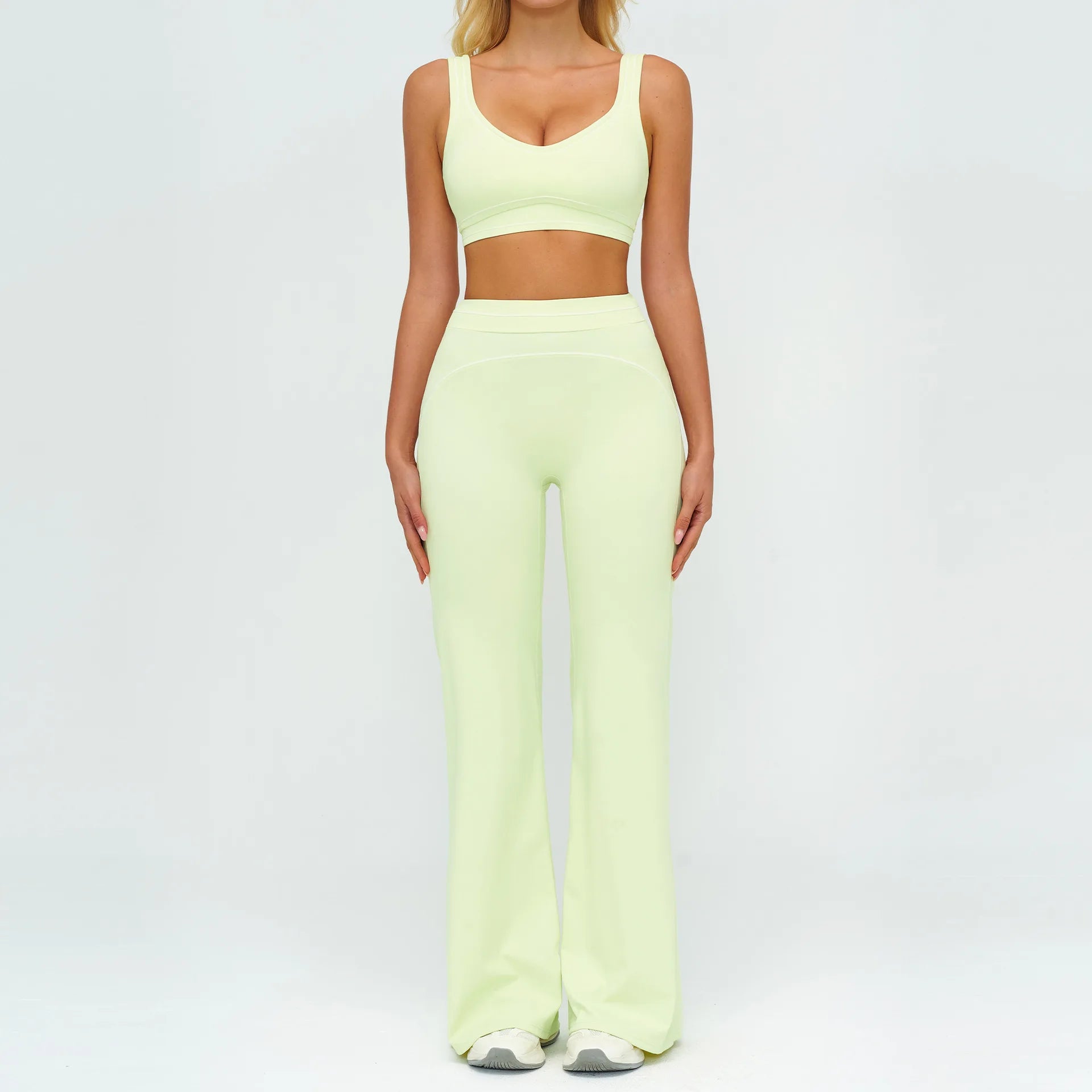 Knit Construction Sleeveless True-To-Size Fit Two-Piece Yoga Set