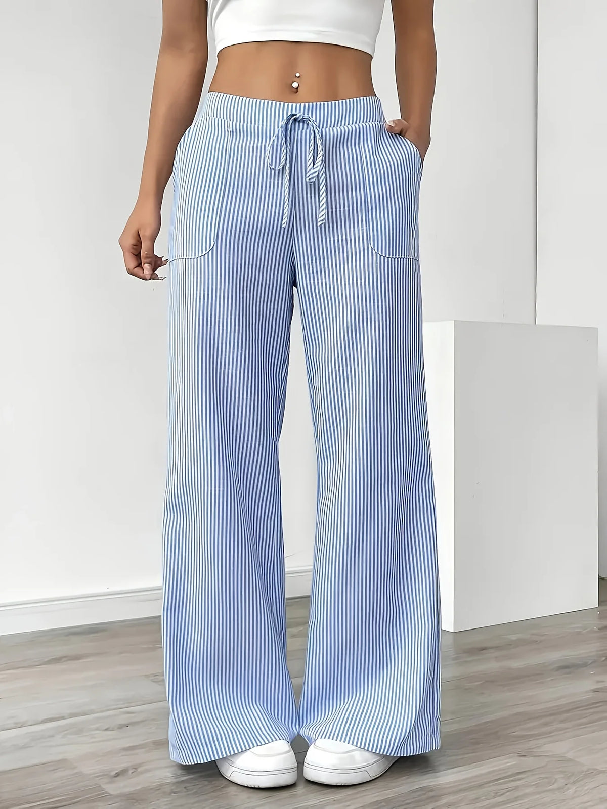 Striped Drawstring Sports Pants
