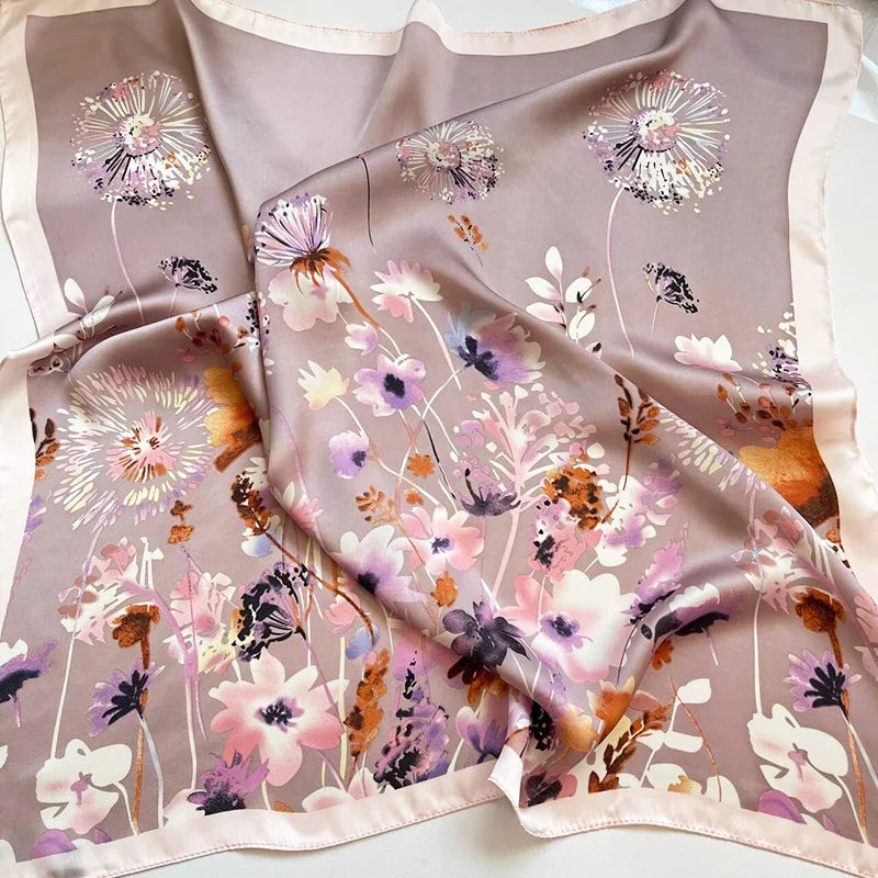 Horse Print Satin Square Scarf