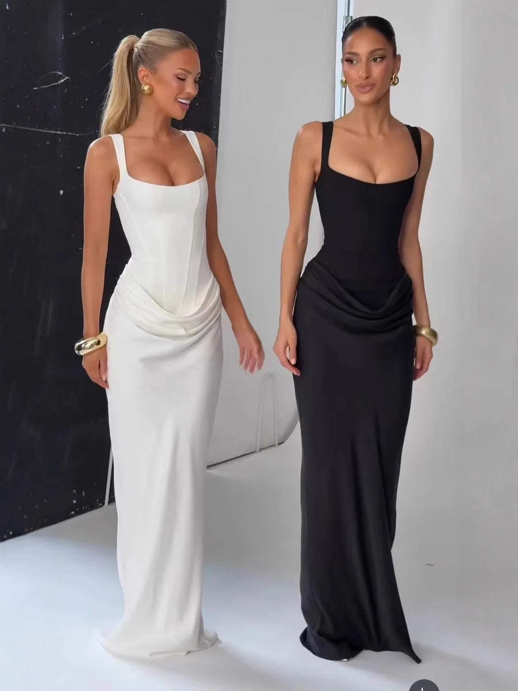 Backless Ruched Bandage Maxi Dress