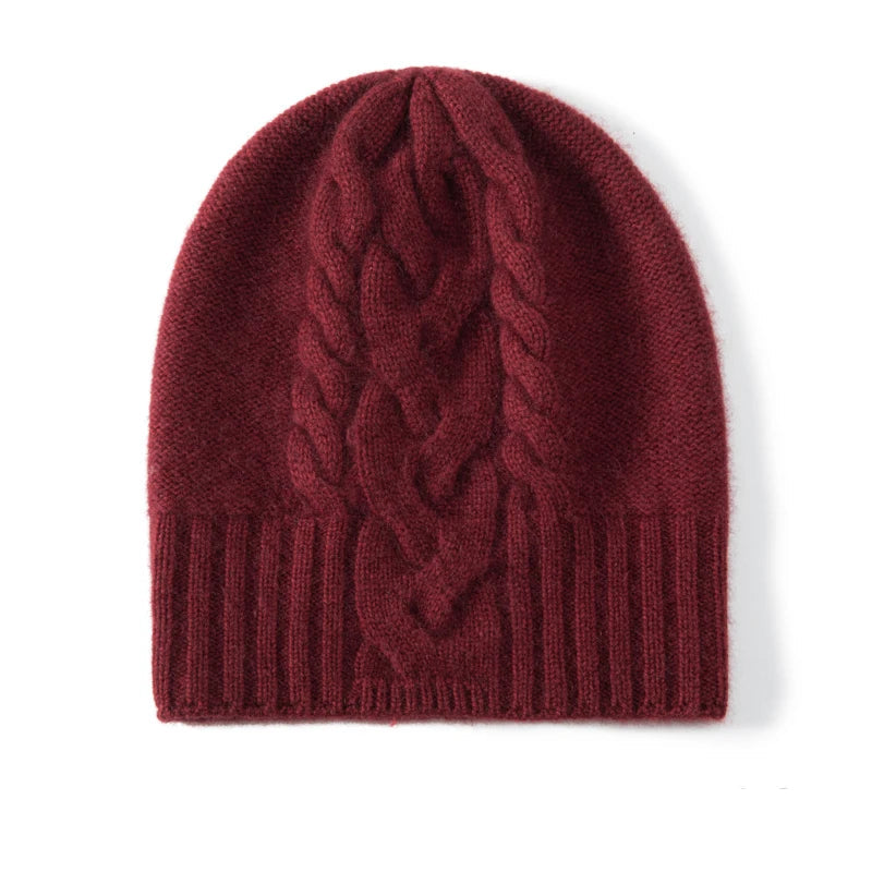 Twisted Flower Cashmere Beanie
