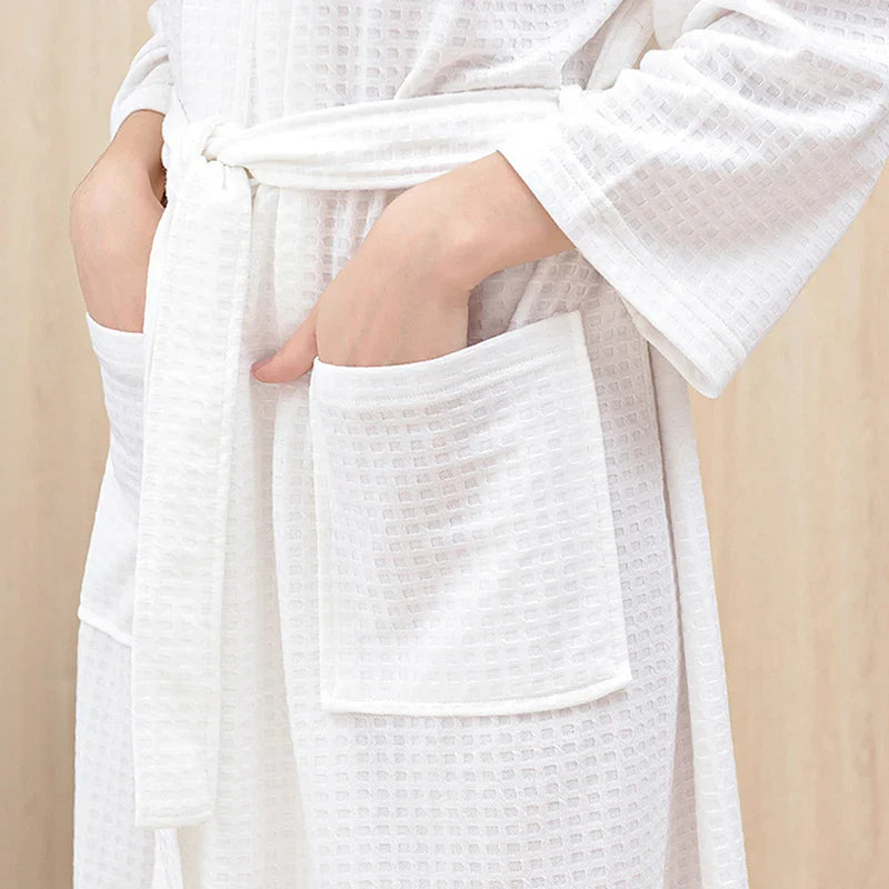 Long Unisex Waffle Bathrobe