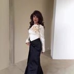 Satin Patchwork Long Dress
