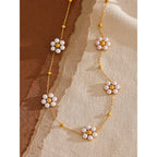 Pearl Plant Pendant Necklace